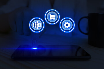 Poster - Ecommerce Business Web Store Online Shopping Cart Checkout Concept.