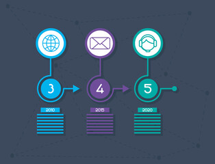 Sticker - business infographic with numbers icons