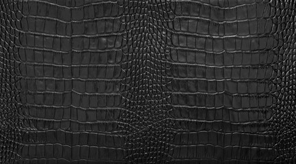 natural black crocodile skin texture and background, closeup