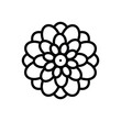 Black line  icon for dahlia