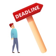 Poster - Indicator deadline icon. Cartoon of indicator deadline vector icon for web design isolated on white background