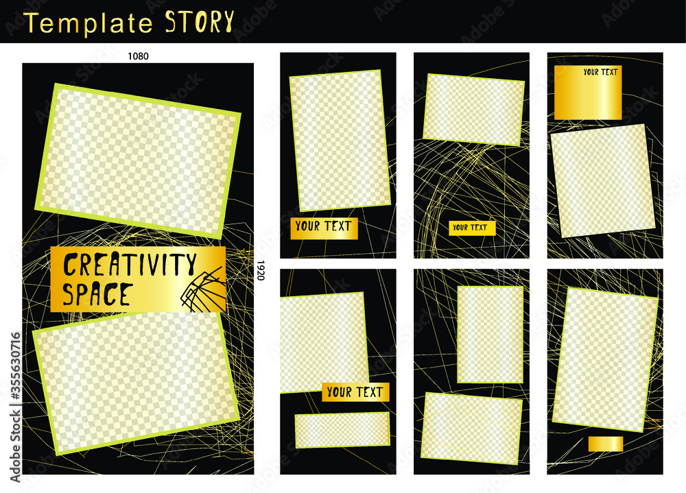 Layout for promotion, social media collage, Illustration of interface ...