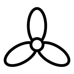 Poster - three blade fan icon. outline three blade fan vector icon for web design isolated on white backgroun