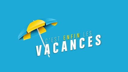 Poster - vacances d'été, parasol vecteur animation