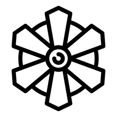 Poster - fan top view icon. outline fan top view vector icon for web design isolated on white background