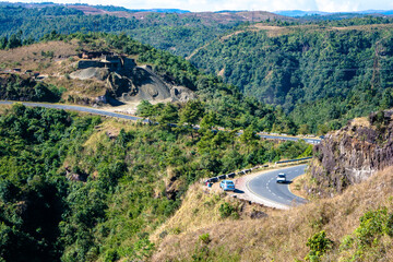 Wall Mural - Curvy road on the mountains of Cherrapunjee. road from Shillong to Cherrapunjee in Meghalaya, north east India.
