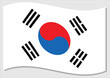 © Skylark - Waving flag of South Korea vector graphic. Waving South Korean flag illustration. South Korea country flag wavin in the wind is a symbol of freedom and independence.