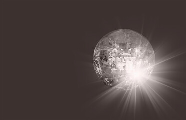 Fotomurali - Party disco mirror ball reflecting purple lights