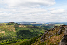 Landscape Of The Rolling Hills Of The Peak District National Park From Bamford Edge