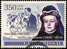 Nobel Awarded Bertha Von Suttner On Postage Stamp