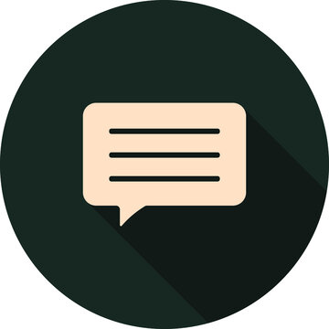 New message, speech bubble, messenger flat icon illustration on dark background, vector symbol