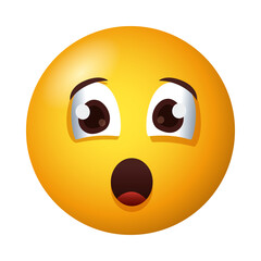 Canvas Print - terrified emoji face degradient style