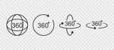 Fototapeta  - 360 degrees line icon. Rotation symbol isolated in transparent background. Vector illustration EPS 10.