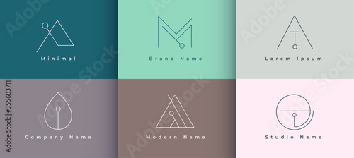 Fotografía minimal logo design collection of six template