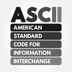 Poster - ascii - american standard code for information interchange acronym, technology concept background