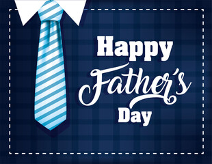 Sticker - Striped necktie of fathers day vector design