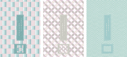 Wall Mural - oriental japanese style abstract seamless pattern background design geometry round cross scale line