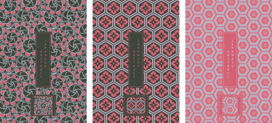 Wall Mural - oriental japanese style abstract seamless pattern background design geometry round cross wheel and p