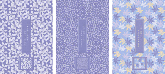 Wall Mural - oriental japanese style abstract seamless pattern background design purple lavender color flower and
