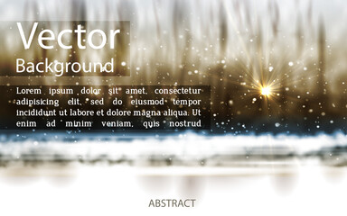 Wall Mural - Winter Bokeh Background. Day With Sun.