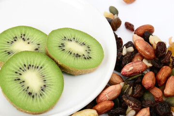 Nuts and kiwi