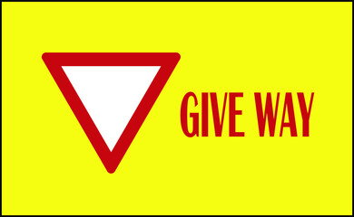 Illustration of traffic sign to represent 'GIVE WAY'.