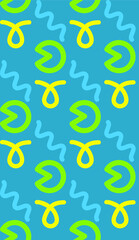 Fototapete - Summer theme in vibrant and colorful colors. square and zigzag pattern. Seamless pattern. Background image.
