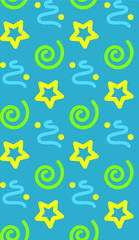 Fototapete - Summer theme in vibrant and colorful colors. square and zigzag pattern. Seamless pattern. Background image.
