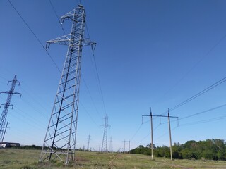 
In the field of high voltage poles of gray.