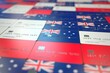 © Alexey Novikov - Flag of Australia on plastic bank cards. National banking related 3D rendering