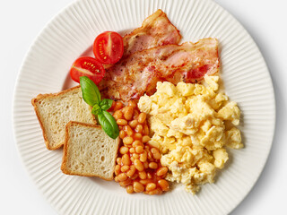 Wall Mural - top view of breakfast plate