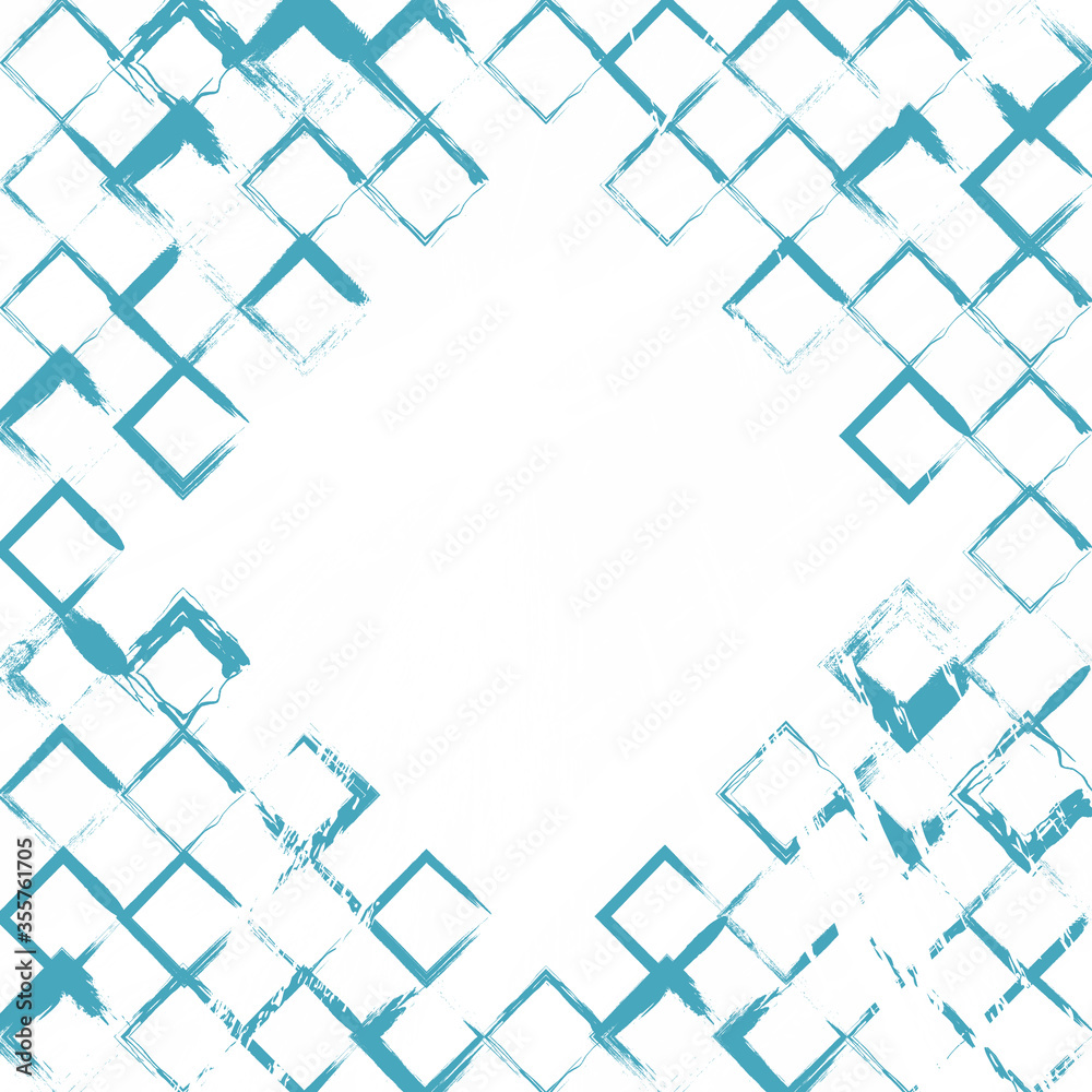 retro square pattern in grunge design. brush vector drawn and combining ...