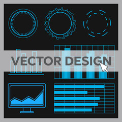 Wall Mural - futuristic user interface elements vector set. web banner, abstract bar info graphic