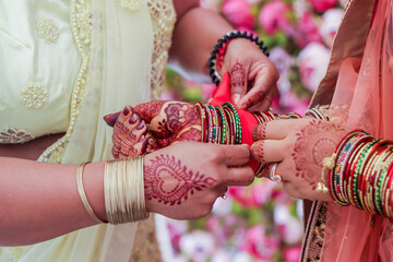 Sticker - Indian Hindu bride's wearing her jewellery close up