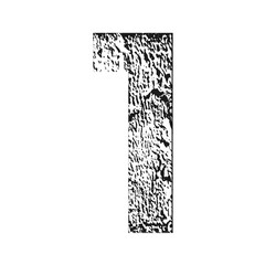 3D NUMBER MADE OF BLACK AND WHITE ABSTRACT TEXTURE : 1 ONE