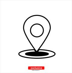 Aufkleber - location icon.Flat design style vector illustration for graphic and web design.