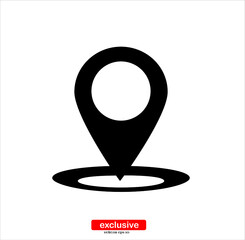Aufkleber - location icon.Flat design style vector illustration for graphic and web design.