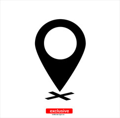 Aufkleber - location icon.Flat design style vector illustration for graphic and web design.