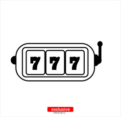 Fototapete - online slot machine with lucky sevens jackpot icon.Flat design style vector illustration for graphic and web design.