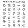 © Mutualism - Simple Artificial Intelligence Line Style Contain Such Icon as Brain, Gear, Internet, Modern, Facial Recognition, Robots, Robotic, Mechanics, Biometric, Fingerprint   and more. 64 x 64 Pixel Perfect
