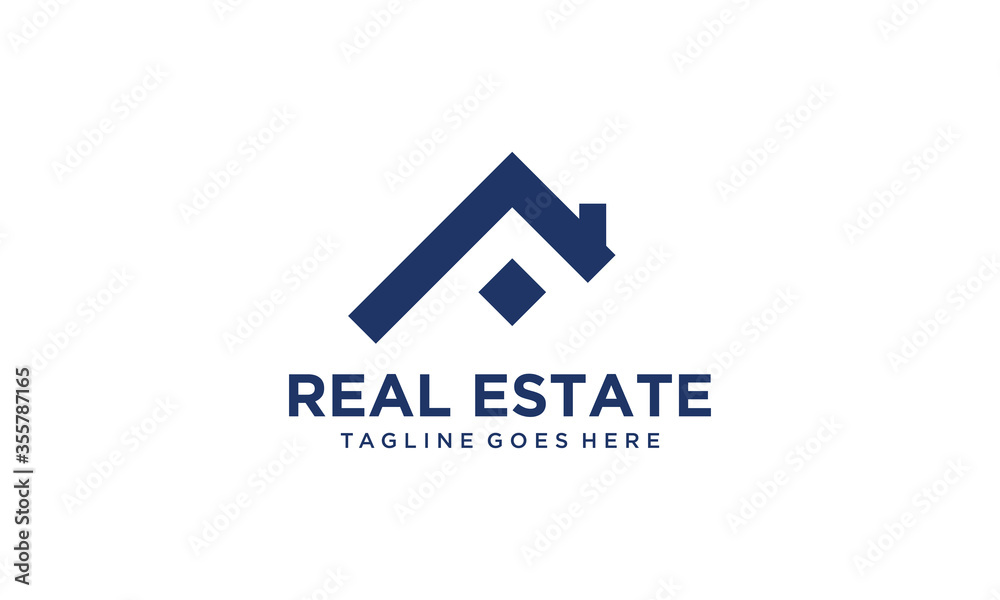 Creative and modern home for real estate and building logo design vector editable - obrazy, fototapety, plakaty 