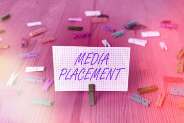 Fototapete - Handwriting text Media Placement. Conceptual photo inserting a digital ad message to promote a business