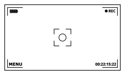 Wall Mural - Camera screen template. Camera interface isolated on white background