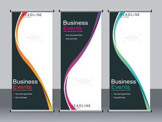 Business banner roll up set,standee banner template,Modern banner.