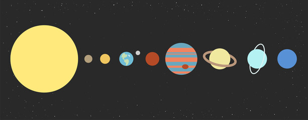 the planets of the solar system. vector illustration