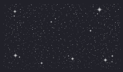 stary night sky horizontal vector background. vector illustration