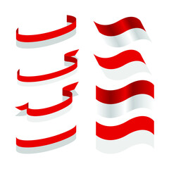 set of indonesian flag