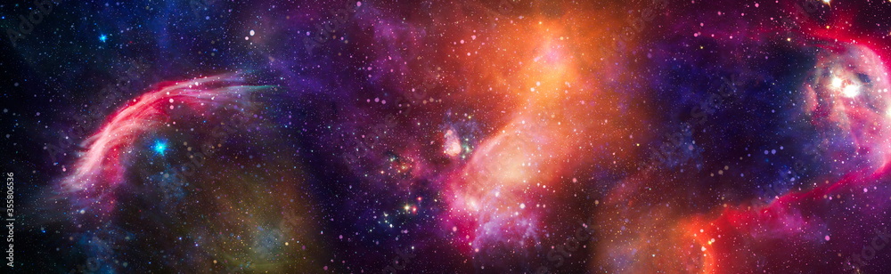 star particle motion on black background, starlight nebula in galaxy at universe Space background. The elements of this image furnished by NASA. - obrazy, fototapety, plakaty 