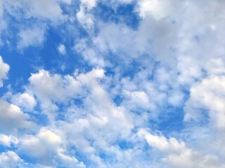 dramatic blue sky and white clouds on sky bright and clear day background.