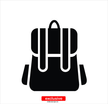 School Bag Icon.Flat design style vector illustration for graphic and web design.